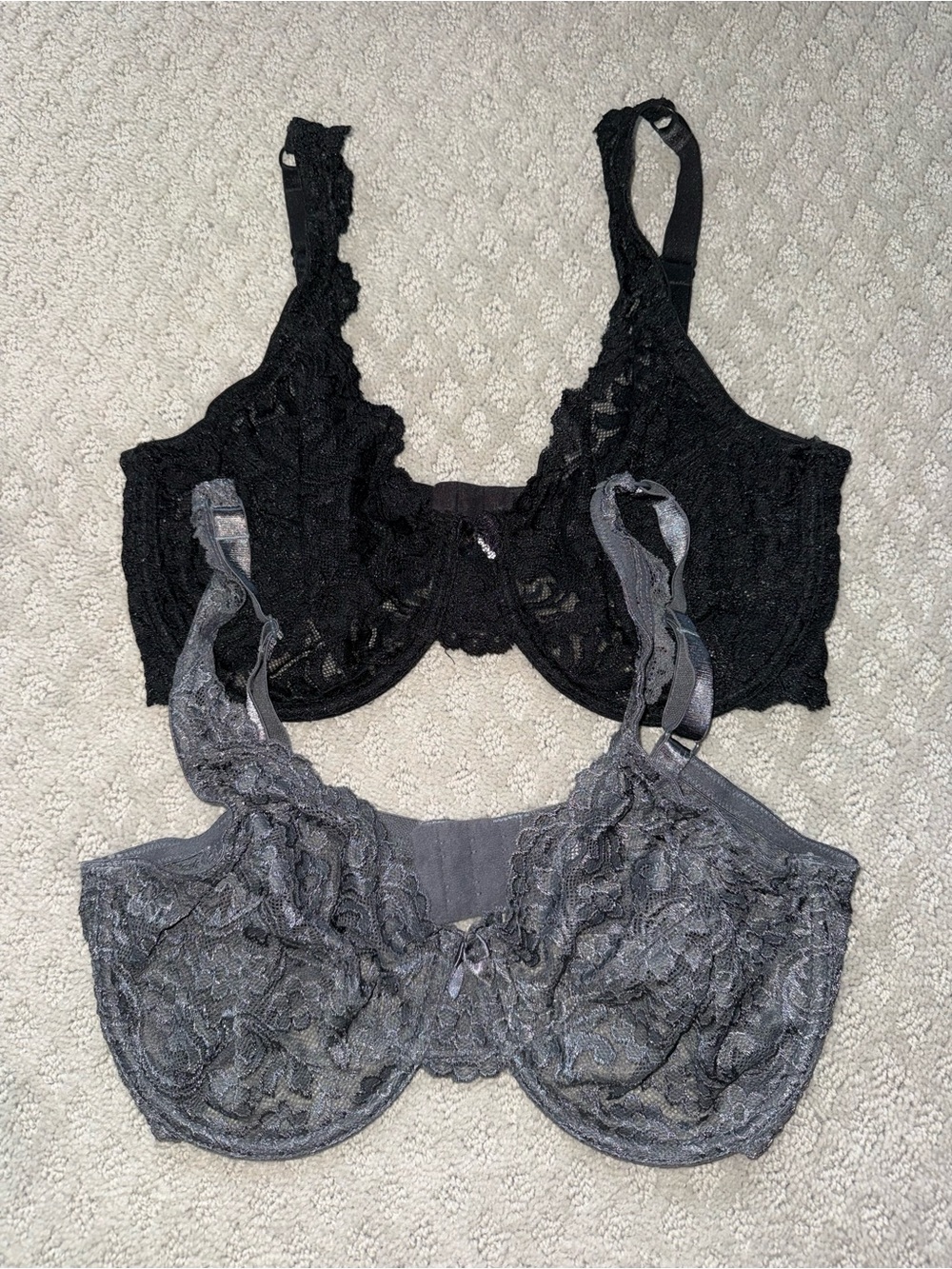 smart & sexy Lace Underwire Bra Duo in Black and Gray